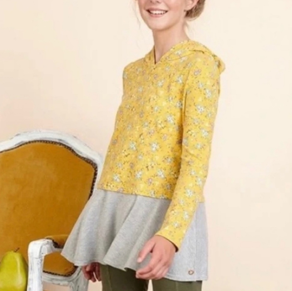 Girls Matilda Jane 435 Once Upon A Time Floral Hooded Alchemy Tunic Top Sz 14